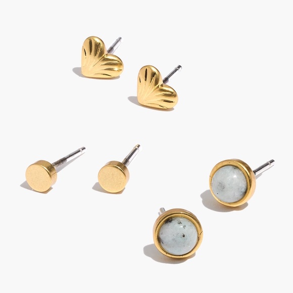 Madewell Jewelry - Madewell Carved Heart Semiprecious Stud Earrings
